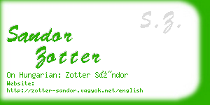 sandor zotter business card